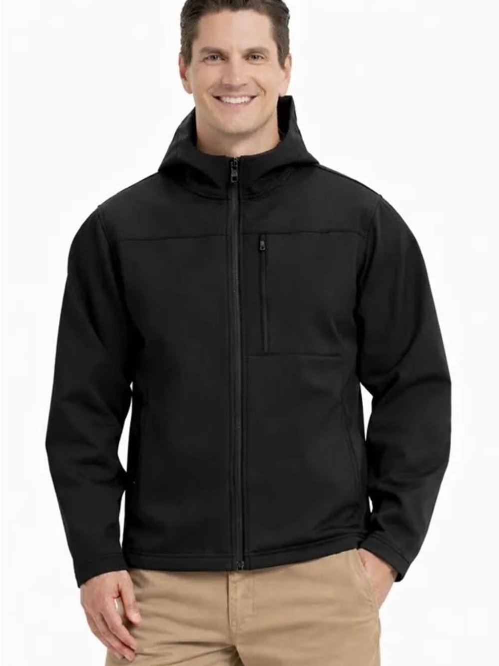 Hawke & Co Black Hooded Water resistant Hooded Softshell Jacket Size S